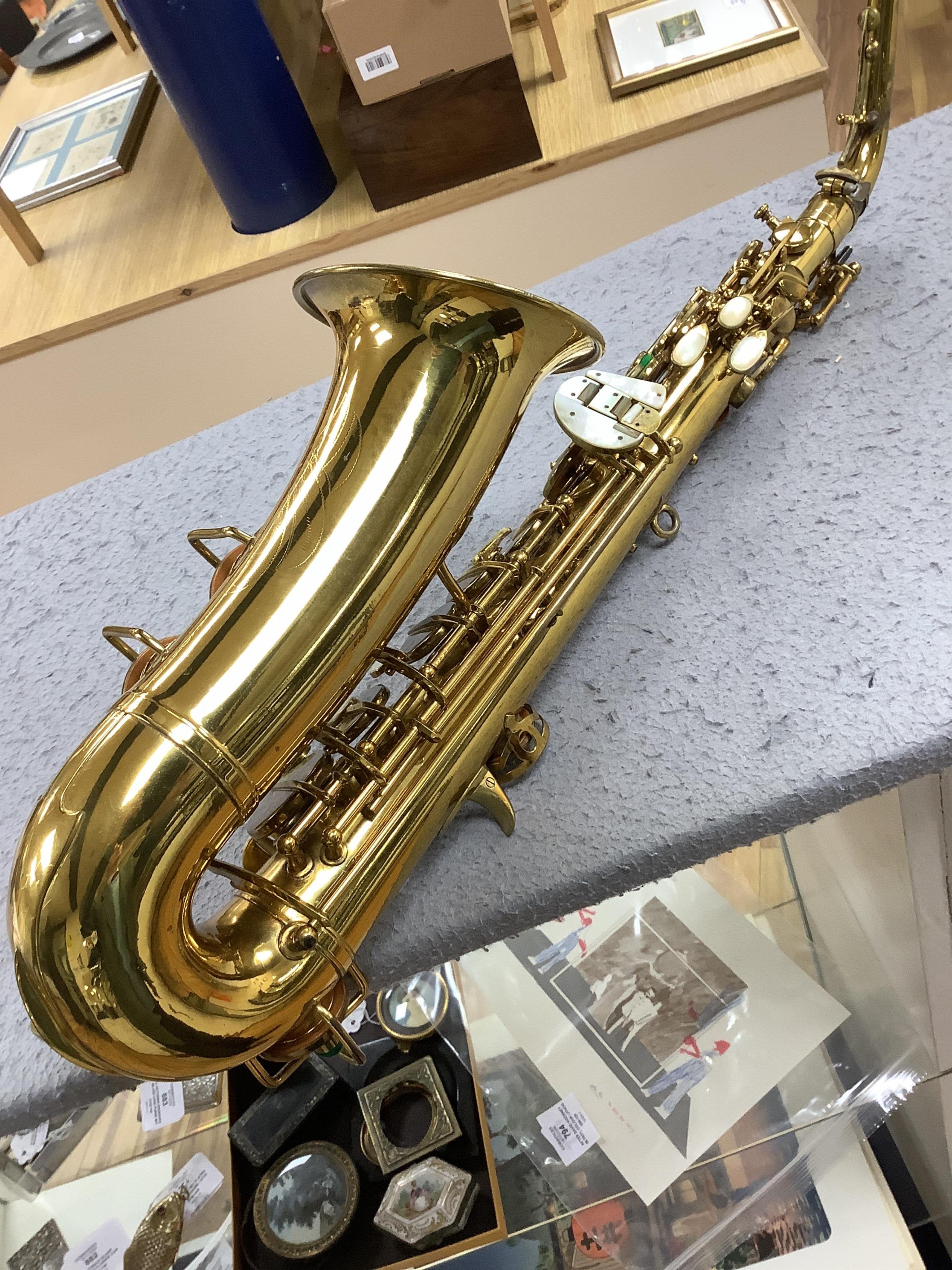 A cased Pennsylvania Special alto saxophone (pads are understood to have been replaced). Condition - fair to good.